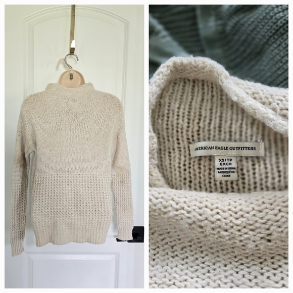 American Eagle Beige Sweater Sz XS - Picture 2 of 2